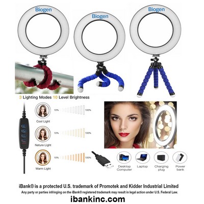 iBank ® 8" Ring Light with Tripod Stand (Blue)